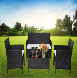 SLIM 4PC Rattan Furniture (BLACK)